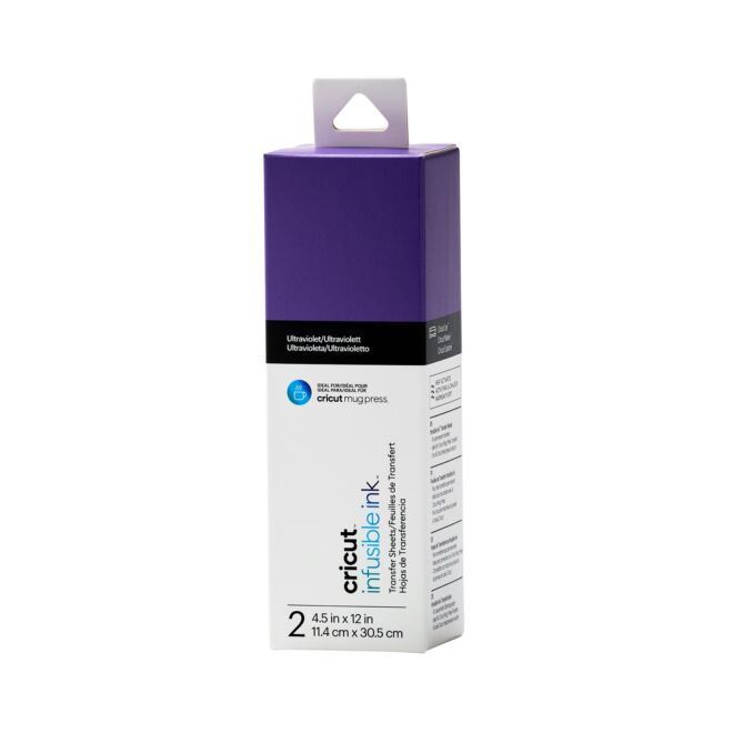 Cricut Joy Infusible Ink Transferbogen - Ultraviolett - 2 Bogen 11,4 x 30,5 cm