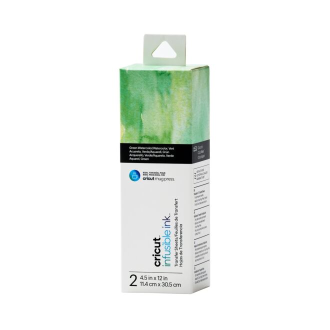 Cricut Joy Infusible Ink Transferbogen - Green Watercolor - 2 Bogen 11,4 x 30,5 cm
