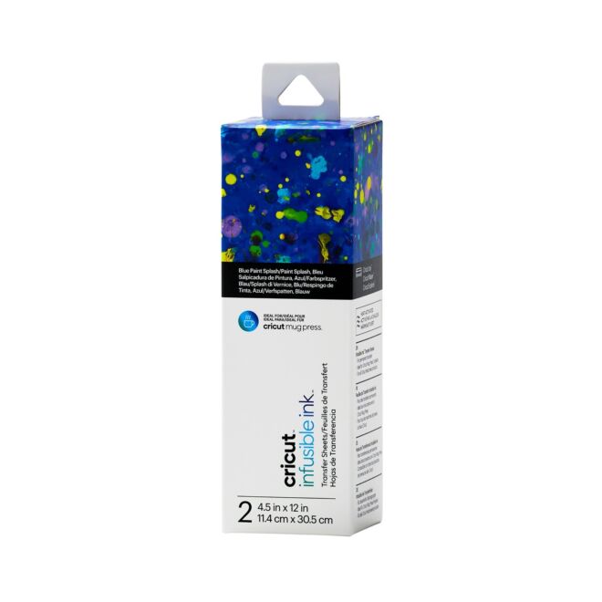 Cricut Joy Infusible Ink Transferbogen - Blue Paint Splash - 2 Bogen 11,4 x 30,5 cm