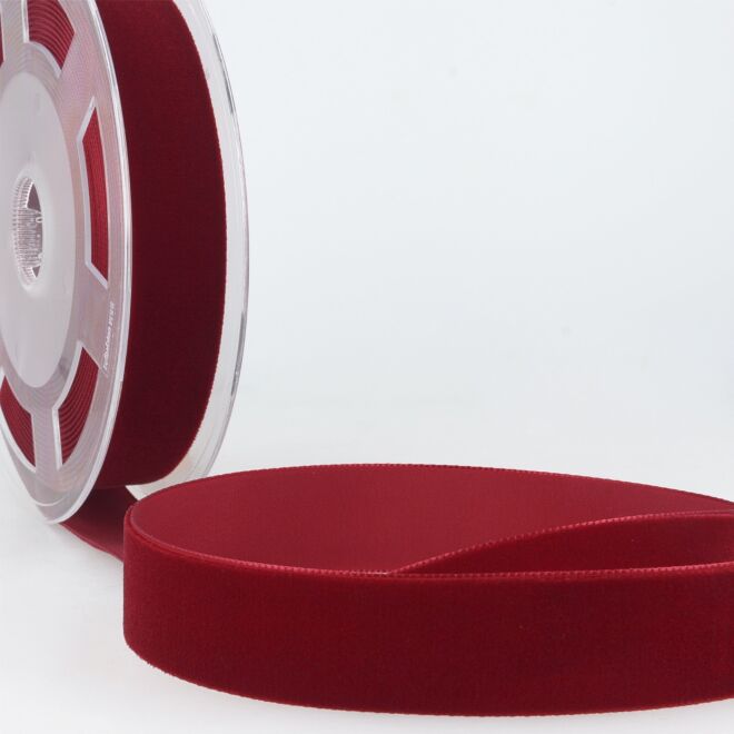 10mm Hochdichtes Samtband bordeaux