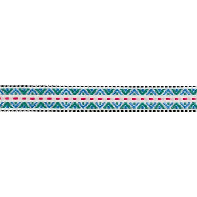 13mm Webband "Ethno Triangle" türkis