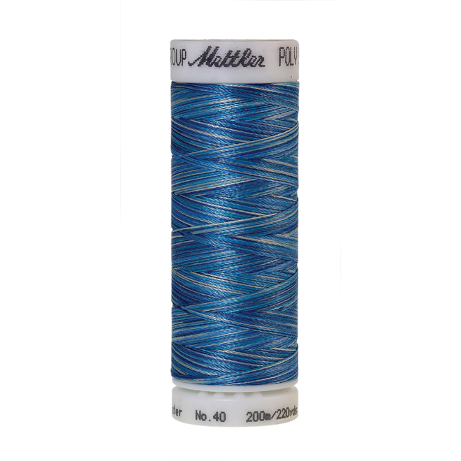 Amann Mettler Poly Sheen Multi, 200m Spule in Faded Denim Die Multifarben harmonieren perfekt mit dem unifarbenen Poly Sheen
