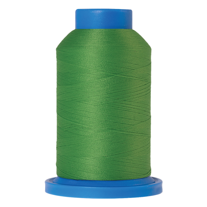 Amann Mettler Seraflock in der Farbe Light Kelly auf der 1000m Kone. Seraflock ist ein Bauschgarn, besonders geeignet für Dessous, Schwimm- und Sportbekleidung.