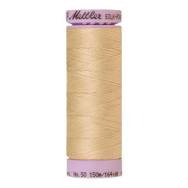 Silk-Finish Cotton 50, 150m - Eggshell: Reines Baumwollgarn aus 100% langstapliger, ägyptischer Baumwollte von Amann Mettler