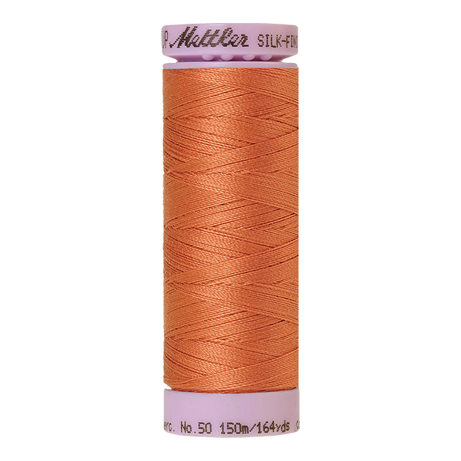 Silk-Finish Cotton 50, 150m - Melon: Reines Baumwollgarn aus 100% langstapliger, ägyptischer Baumwollte von Amann Mettler