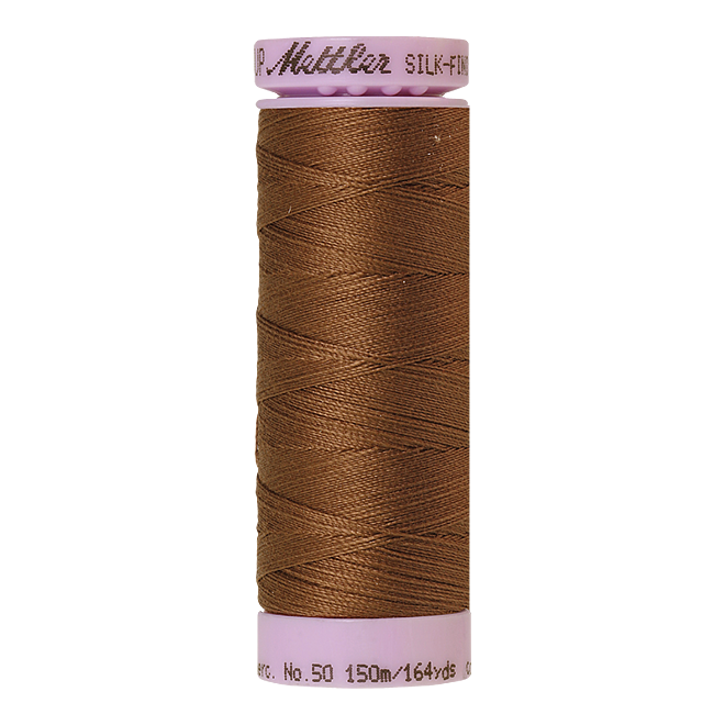 Silk-Finish Cotton 50, 150m - Pecannut: Reines Baumwollgarn aus 100% langstapliger, ägyptischer Baumwollte von Amann Mettler