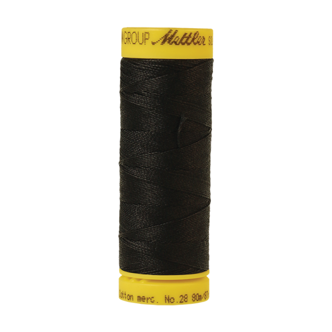 Silk-Finish Cotton 28, 80m - Black: Reines Baumwollgarn aus 100% langstapliger, ägyptischer Baumwollte von Amann Mettler