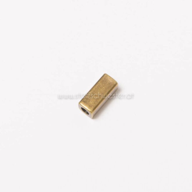 4mm Kordelende "Rechteck" antik gold