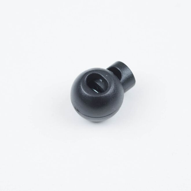 3mm Kordelstopper rund schwarz