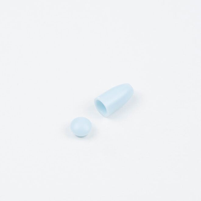 3mm Kordelende Kegel 2-teilig himmelblau
