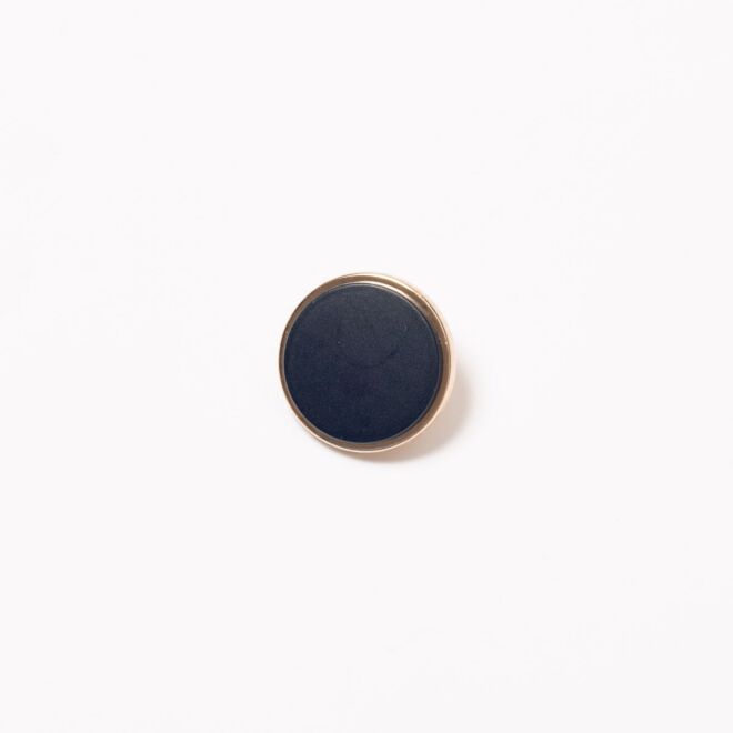 15mm Knopf aus Zamac/Acryl navy/gold