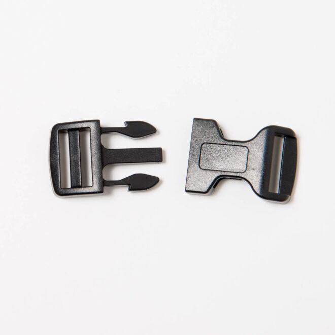 20mm Steckschnalle "gebogen" schwarz