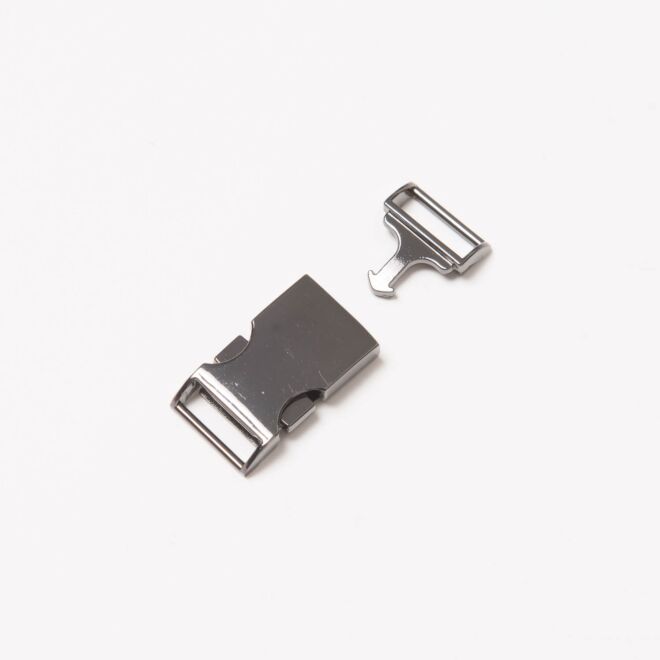 15mm Metall-Steckschnalle anthrazit