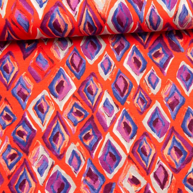 Viskosejersey Paisley ecru