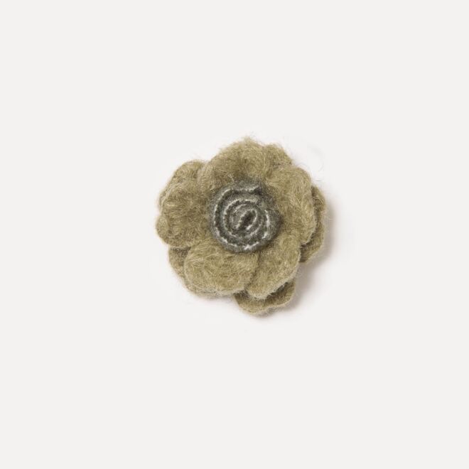 3cm Angora-Blümchen jagdgrün