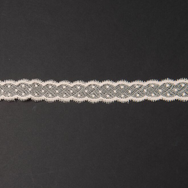 25mm Spitzenband Pünktchen creme