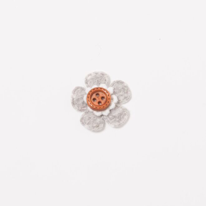 Knopfblume Aufnäher hellgrau