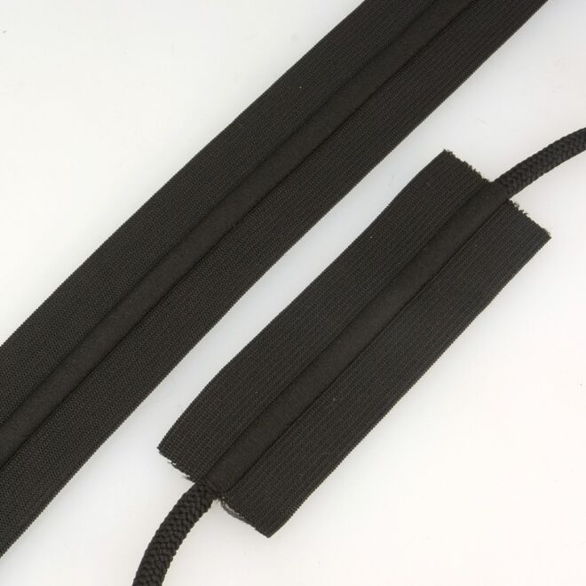 38mm Bund-Gummi mit Kordelzug schwarz