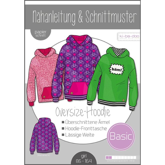 Papierschnittmuster "Kinder Basic Oversize Hoodie"