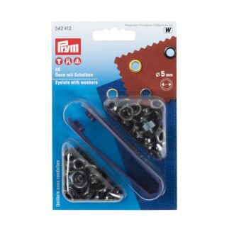 Prym Ösen mit Scheiben 5mm alteisen