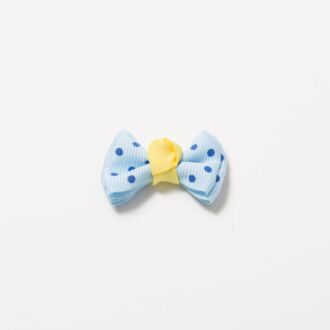 Grosgrain-Schleife Multi II 4cm Punkte blau-gelb