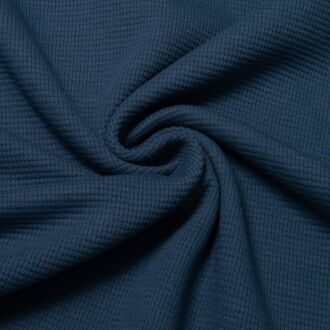 Waffel-Strickjersey jeansblau