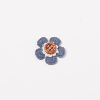 Knopfblume Aufnäher jeansblau