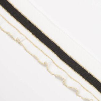 Fertigbündchen Golden Line weiß/schwarz