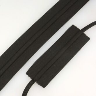 38mm Bund-Gummi mit Kordelzug schwarz