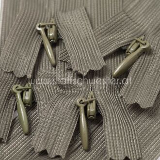 22cm Nahtverdeckter Reißverschluss khaki